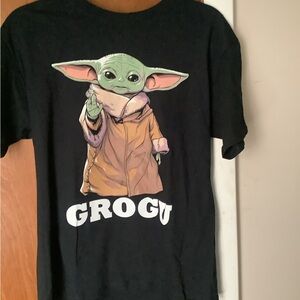 Adults Unisex  Black Grogu T-Shirt